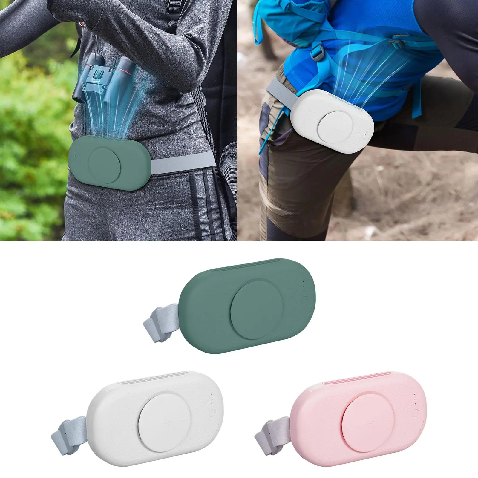 Ventilador de cintura portátil, resfriamento rápido, usb, ajustável, 3 velocidades, fácil de transportar, ventilador de resfriamento ao ar livre para pesca, viagens ao ar livre, fazenda, casa