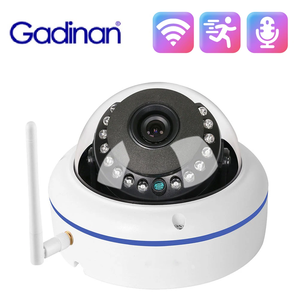 Gadinan Wifi 2.8mm Wide-Angle Iens Security IP Camera  Audio 5MP Vandalproof And Waterproof Dome Metal Video surveillance iCSee