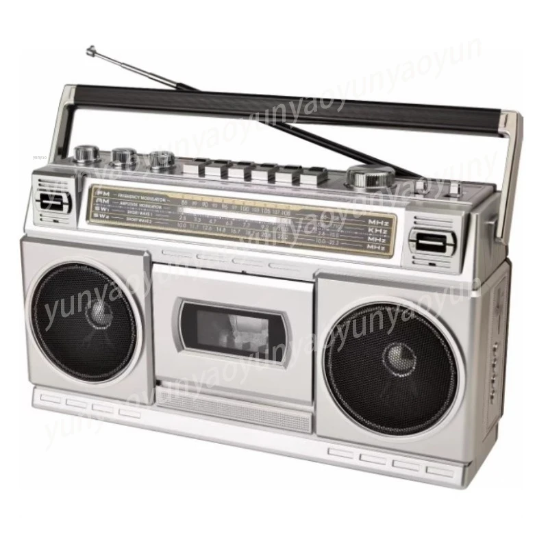 Vintage Cassette Tape Player Radio Bluetooth Card Speaker Rechargeable Portable Sound System for Outdoor Leisure