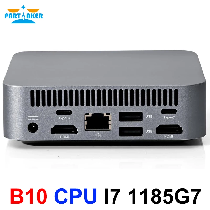 Partaker mini pc intel core 11. gen i7 2,0 g7 windows 11 ddr4 ram m.2/ssd 2 x hdmi 2 x tpye-c 4 bildschirm ausgang htpc