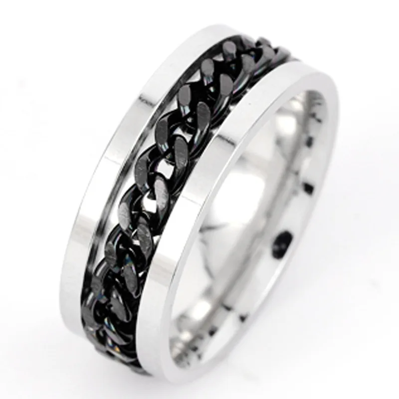 1PC Multi Functional Ring Opening Bottles And beer, men's style, Rotatable chain, Titanium Steel ring, Stainless Steel Jewelry