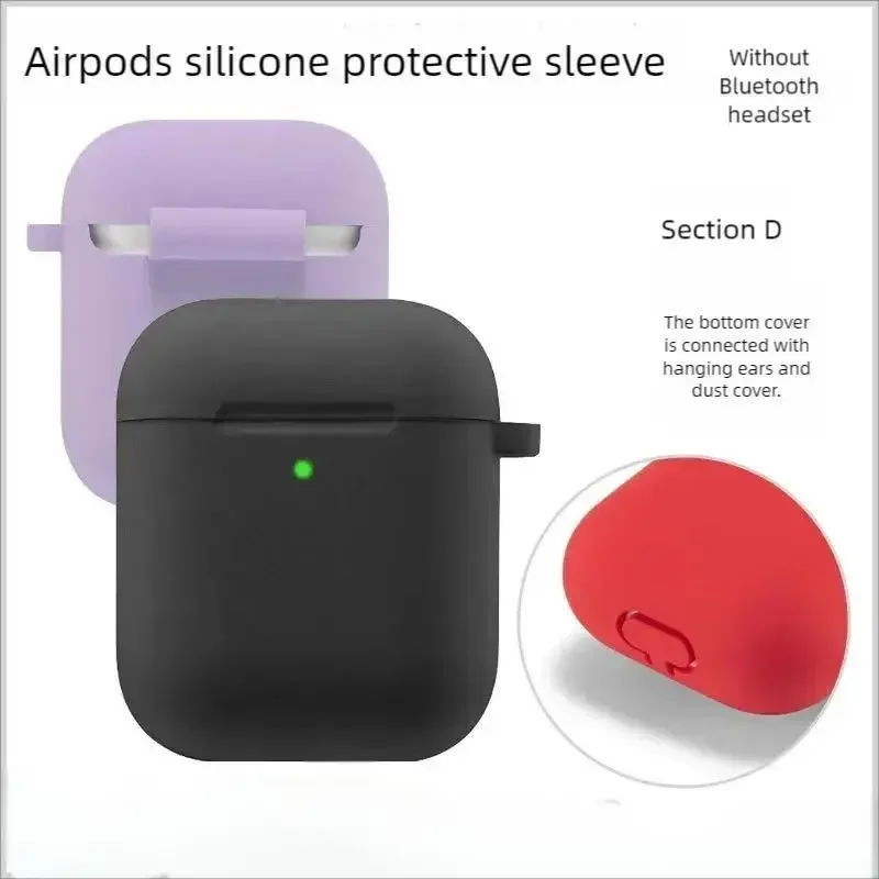 Schokbestendige siliconen hoes voor Apple AirPods 2, beschermende huid voor Bluetooth-oordopjes, oplaadetui, duurzaam en flexibel