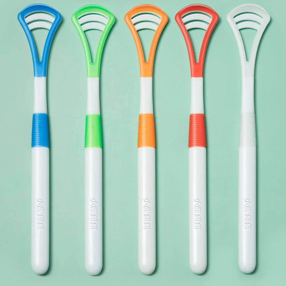 1PCS Silicone Tongue Scraper With Ergonomic Handle Double-sided Fresher Breath Tongue Cleaning Brush Oral Hygiene Tool