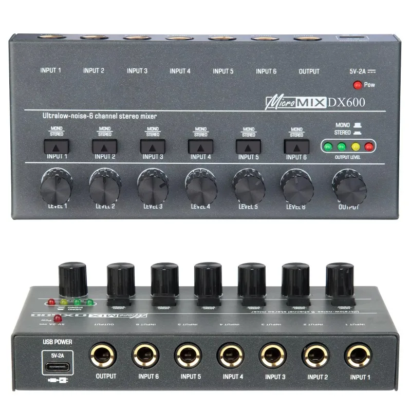 

OEM Biner DX600 mini sound console low-noise-6 channel stereo audio mixer