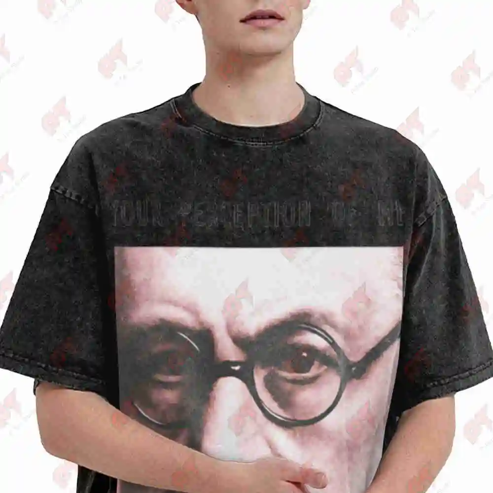 Freud Sigmund Psychoanalysis Quote Signature Vintage Washed Tee Pure Cotton T-Shirt
