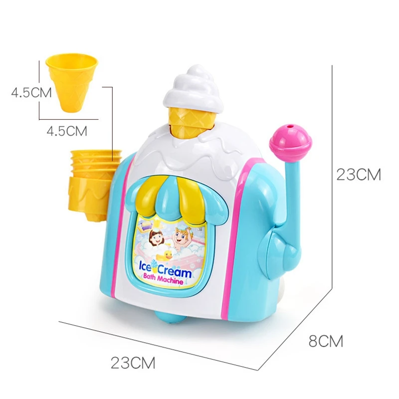 Máquina de burbujas para hacer helados, juguetes de baño de espuma para bañera, regalo divertido para niños