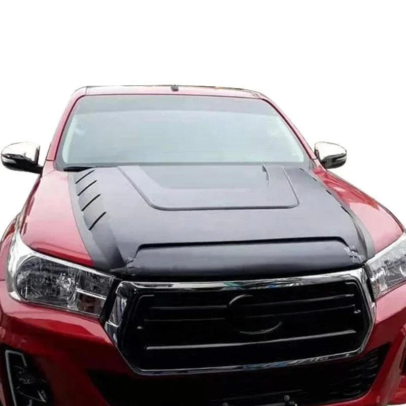 ABS Black Bonnet Scoops Hood full cover  accessories for Toyota  Hilux Rocco 2018 2019 car accessories