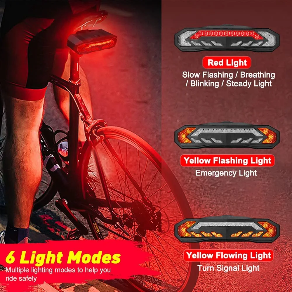 Bike Turn Signals Light Smart Remotable Bike Tail Light Bike Horn Rear Light for MTB Road Bike Folding Bike Scooter