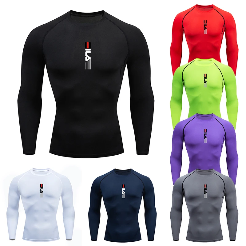 

Mens Running Compression T-shirt Long sleeves Sport Tees Gym Fitness Sweatshirt Male Jogging Tracksuit Homme Athletic Shirt Tops