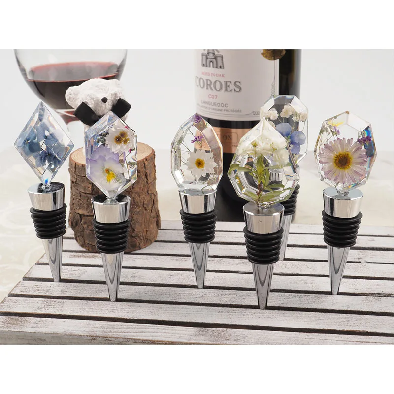 DIY Crystal Epoxy Mold Irregular Diamond Red Wine Bottle Stopper Mold Wine Cork Mirror Epoxy Silicone Mold For Resin Making