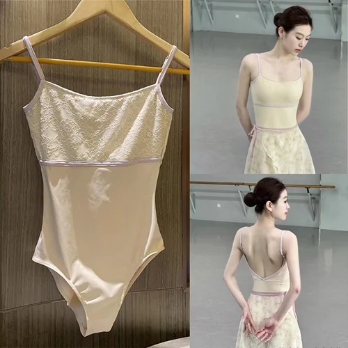 Imagen 2 del producto Leotardo de baile de Ballet para adultos, nuevo y elegante traje de práctica de encaje para equipo de gimnasia y baile, leotardo de Ballet de Yoga de alta calidad para mujer