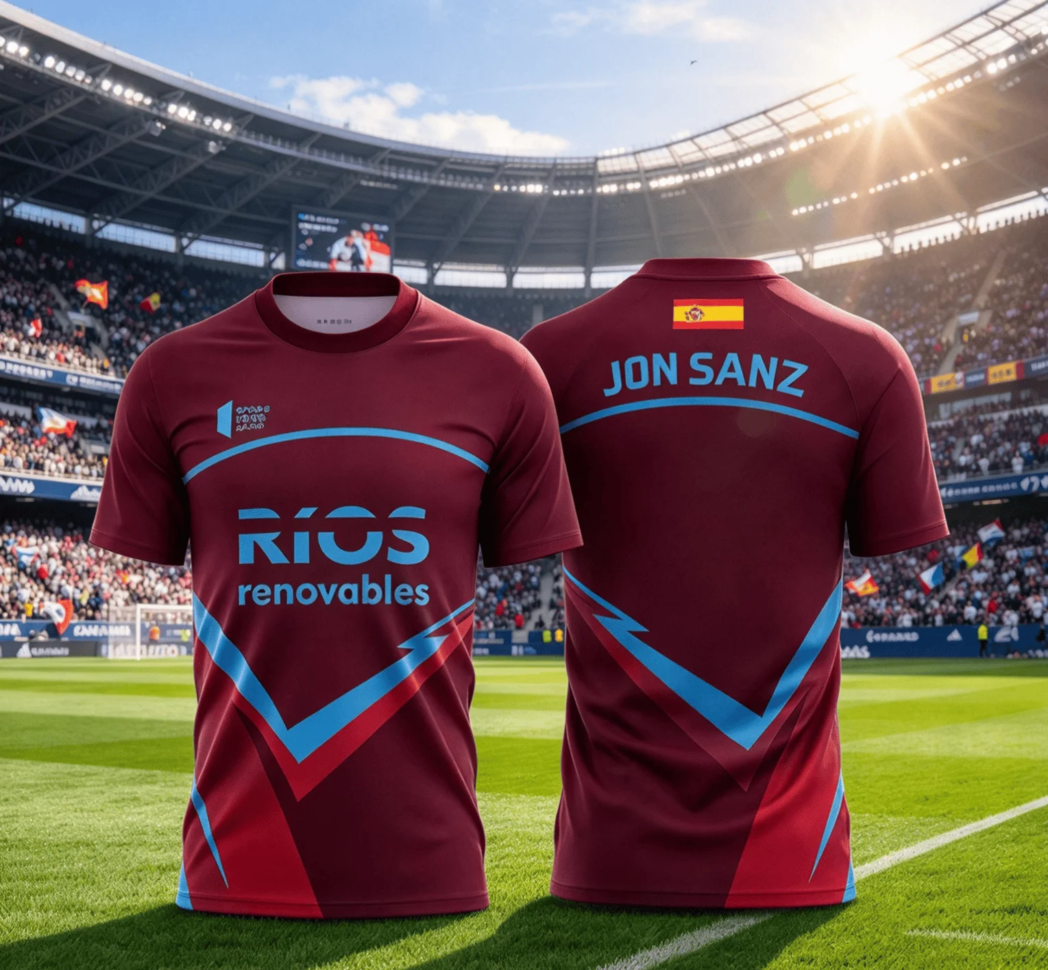 Spain Black Blue Broken Line Football Shirt, JON SANZ Color Block Jersey, Lightweight Quick Dry Fan Cheer Tee