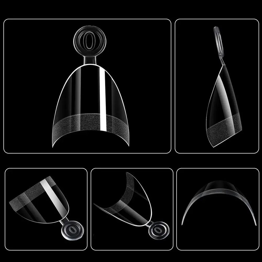 Mezza copertura Unghie finte Mandorla Punte per unghie pre-rilate Estensione Matte Trasparente Nail art fai da te per piccolo piccolo letto per unghie