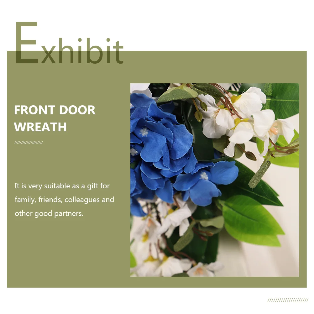

1pc Artificial Hydrangea Wreath Independence Day Decoration American Patriotic Front Door Hanging Party Home Decor Accessory