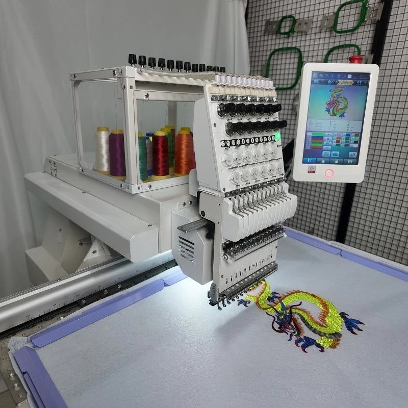 Customized Household 12/15 Needles 400*600mm Computerized Flat Embroidery Machine 1 Head