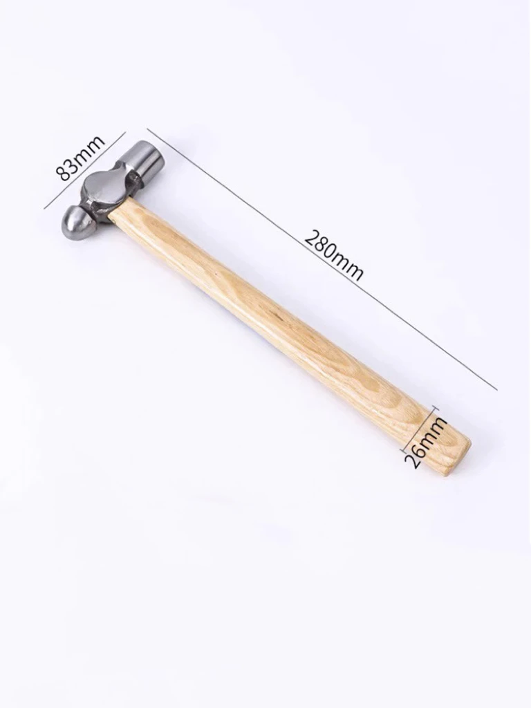 0.5P Wooden Handle Household Round Head Hammer Woodworking Installation Iron Hammer;