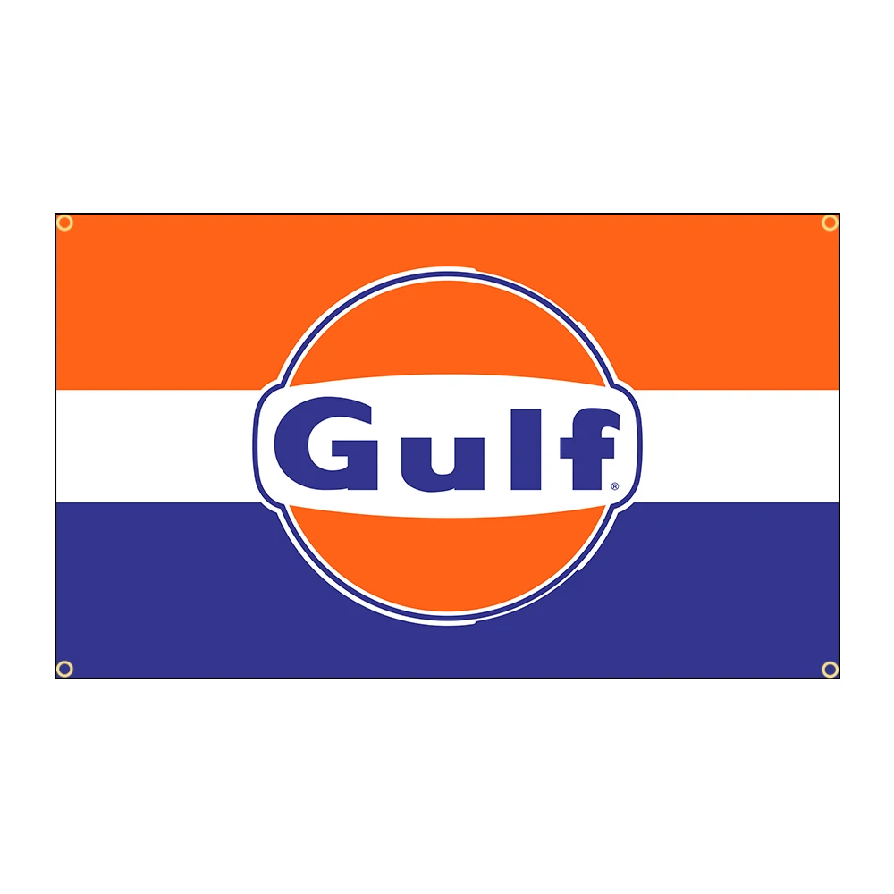 90X150cm Gulf Oil Flag Printed Racing Car Banner Decoration FLAGCORE