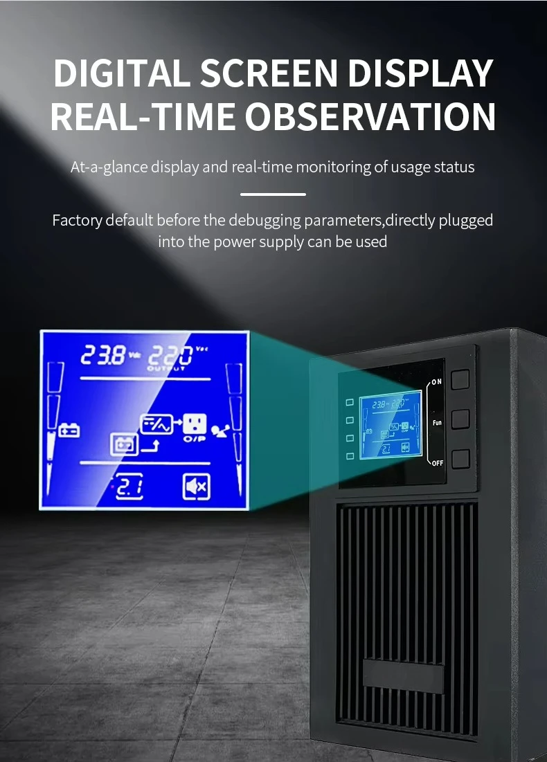 

Hot Selling 1000va UPS Uninterruptible Power Supply LCD Display Online Pure Sine Wave UPS Power Supply For Desktop Computer