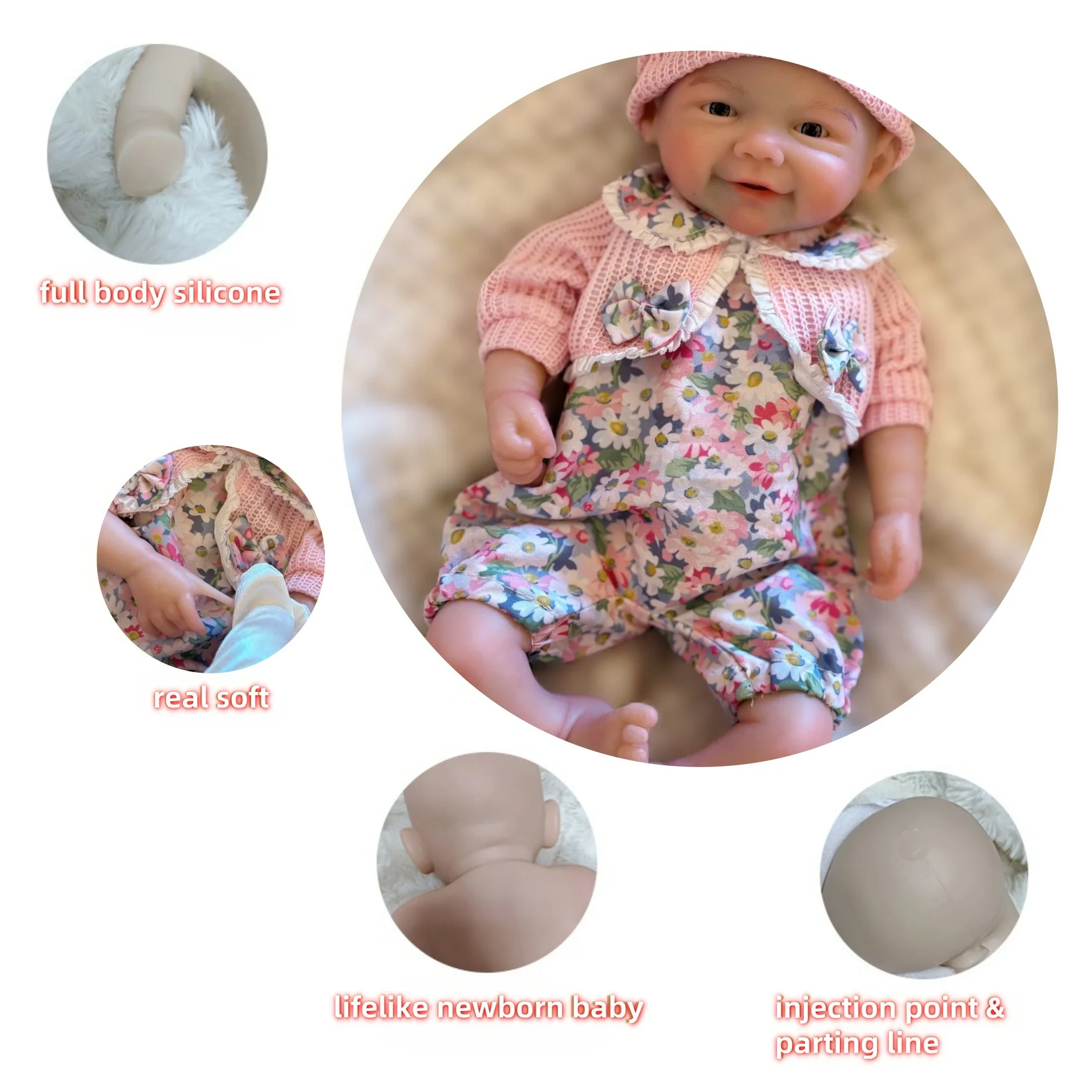 ตุ๊กตา AnjoDoll ชุด 2 ชุด/ตุ๊กตาซิลิโคนนุ่มแบบเปิดปากได้ ขนาด 13 นิ้ว ตุ๊กตาเด็กผู้หญิง Vivienne ตุ๊กตา Reborn ทาสี ตุ๊กตา Bebe ของเล่นตุ๊กตา Reborn ทำจากซิลิโคน