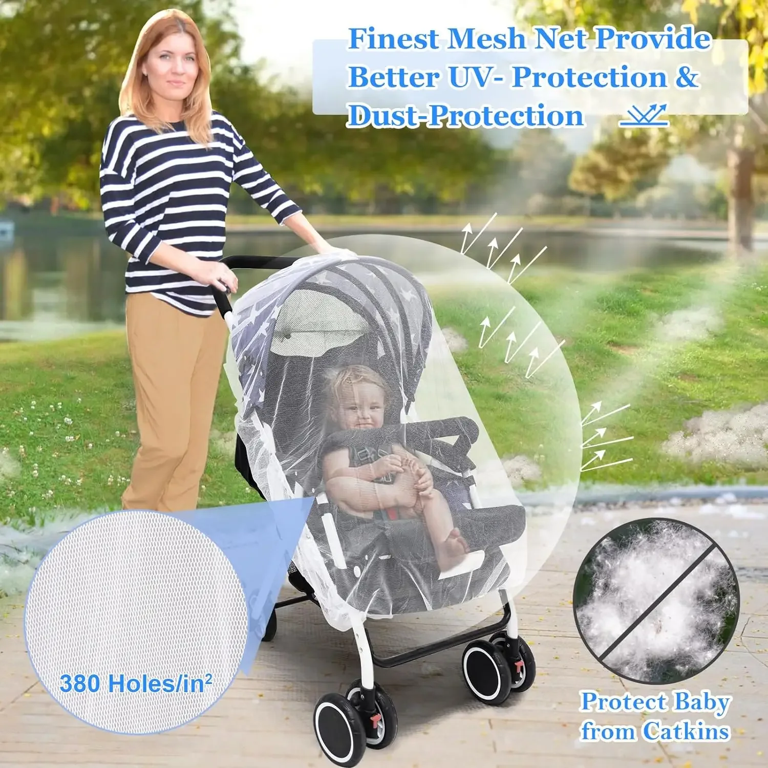 Mosquito Net For Baby Stroller Summer Pram Insect Shield Net Infants Pushchair Cart Safe Protection Mesh Pram Accessories
