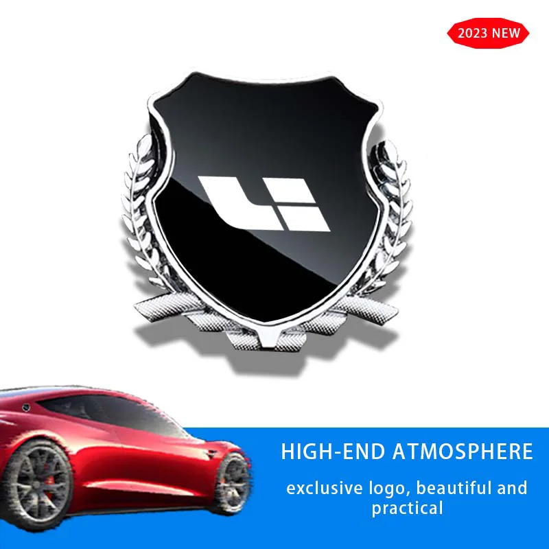 

Car Side Modification Sign Triangular Metal Sticke shield sticker For Li Xiang Ideal Li ONE L9 L8 L7 L6 YI SUV 2024 Accessories