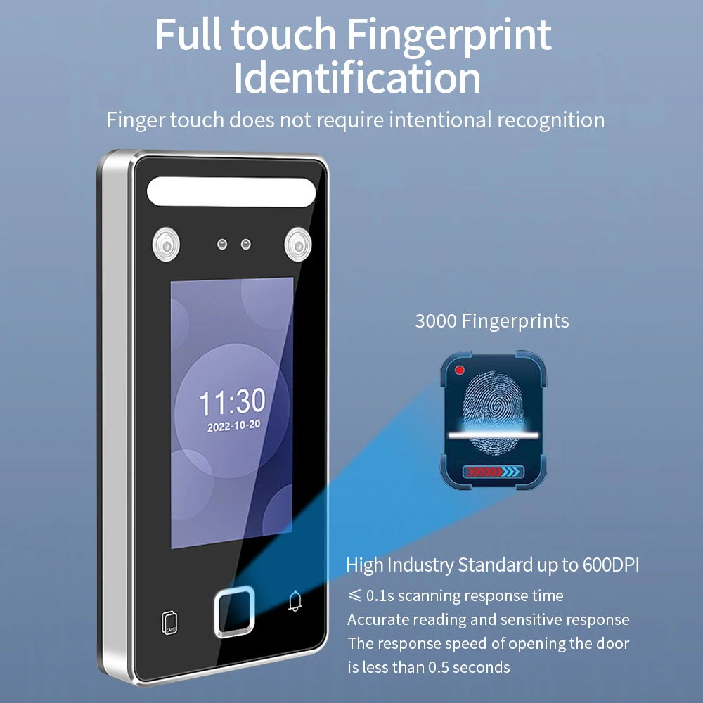 Multi-modal Face Recognition Biometric Access Control Attendance MAchine Software for Free Fingerprint/Face/Card/Code/Palmprint