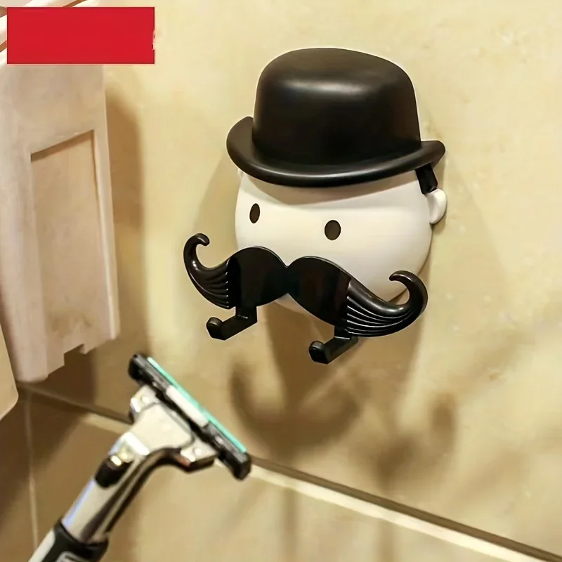 Beard shaver holder, suction cup, wall mounted storage rack, shaving knife holder, non perforated shaving knife holder,