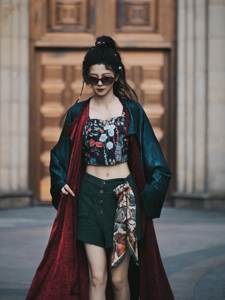 

Original Design round Ne Hanfu Top Lightweight Polyester Cotton Blend Traditional Chinese Clothing for Women Summer Faion