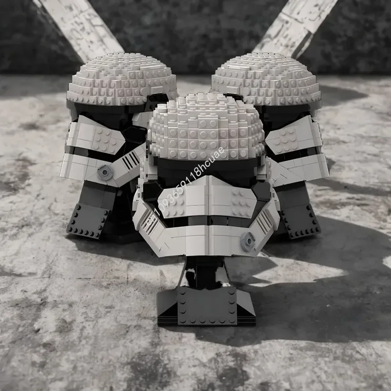 

709 шт. | Шлем штурмовика Star Battle First Order | Модульная модель шлема | Модель Moc Строительные блоки | Игрушки на день рождения в подарок