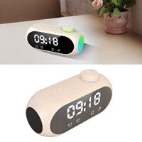 New Fashion Wireless Bluetooth Speaker With Fm Mini Card Mirror Alarm Clock Audio Stall Receiving K Voice Prompt Desktop Decor