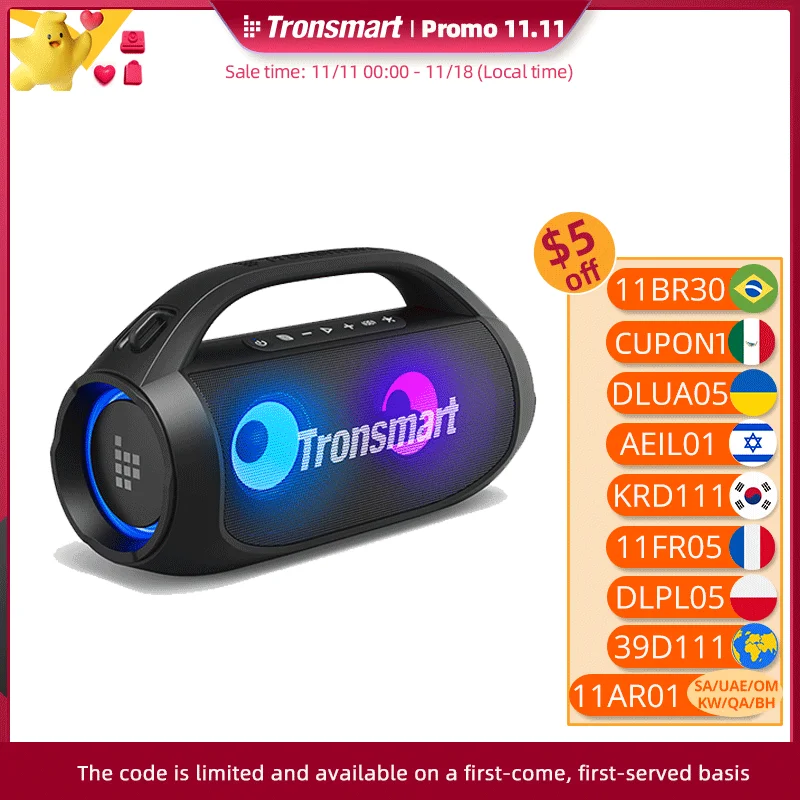 

Bluetooth-динамик Tronsmart Bang SE, мощный динамик с 24 часами воспроизведения, Bluetooth 5,3, портативная ручка, для кемпинга, улицы