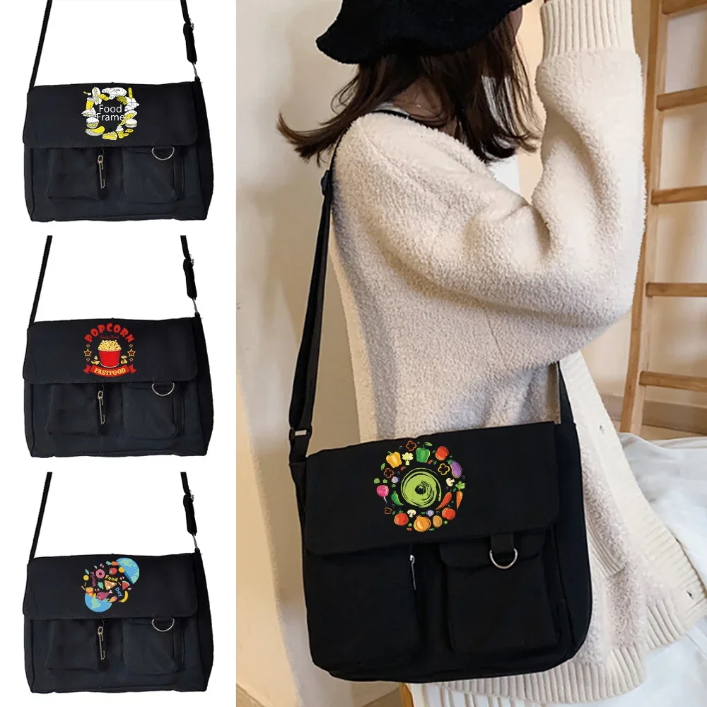 Bolsos para mujer, bolso cruzado, bolsos de mensajero, moda juvenil, versión informal, bolso de lona para hombro, funda de cartero salvaje para mujer, bolso de lona