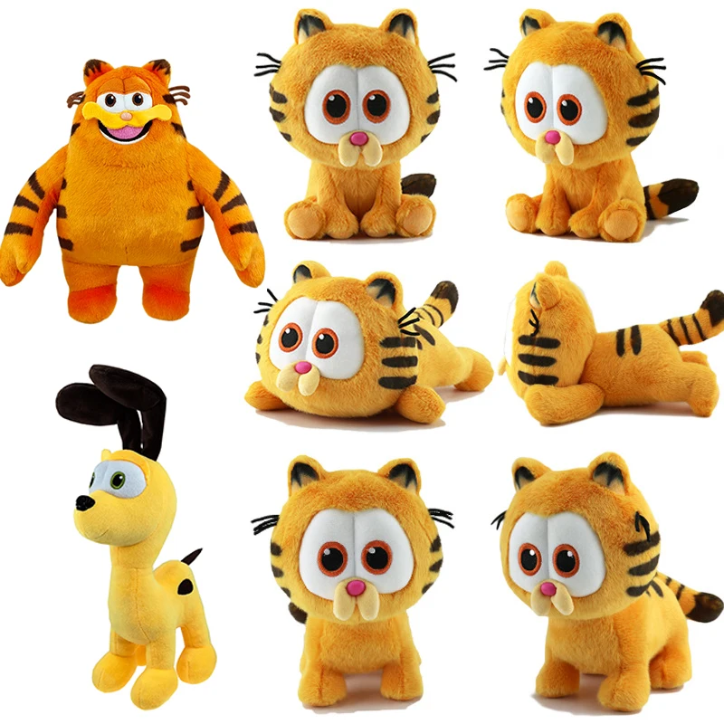 

1/5pc Yellow Striped Cat Plush Toys Cute Action Figure Doll Cushion Pillow Kawaii Children's Birthday Gifts Sleeping Accompany T