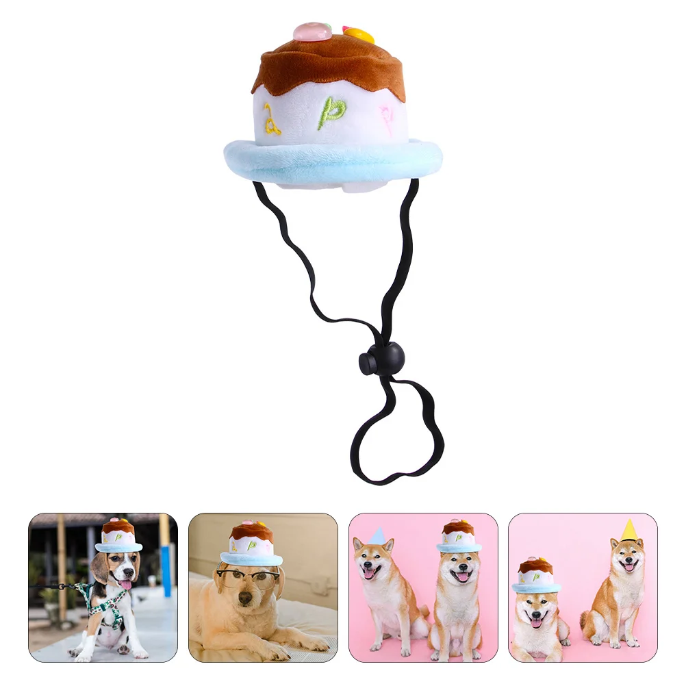 

Plastic Cake Shape Pet Hat Adjustable Elastic B for Cats Dogs Birthday Party Photography Prop Everyday Use