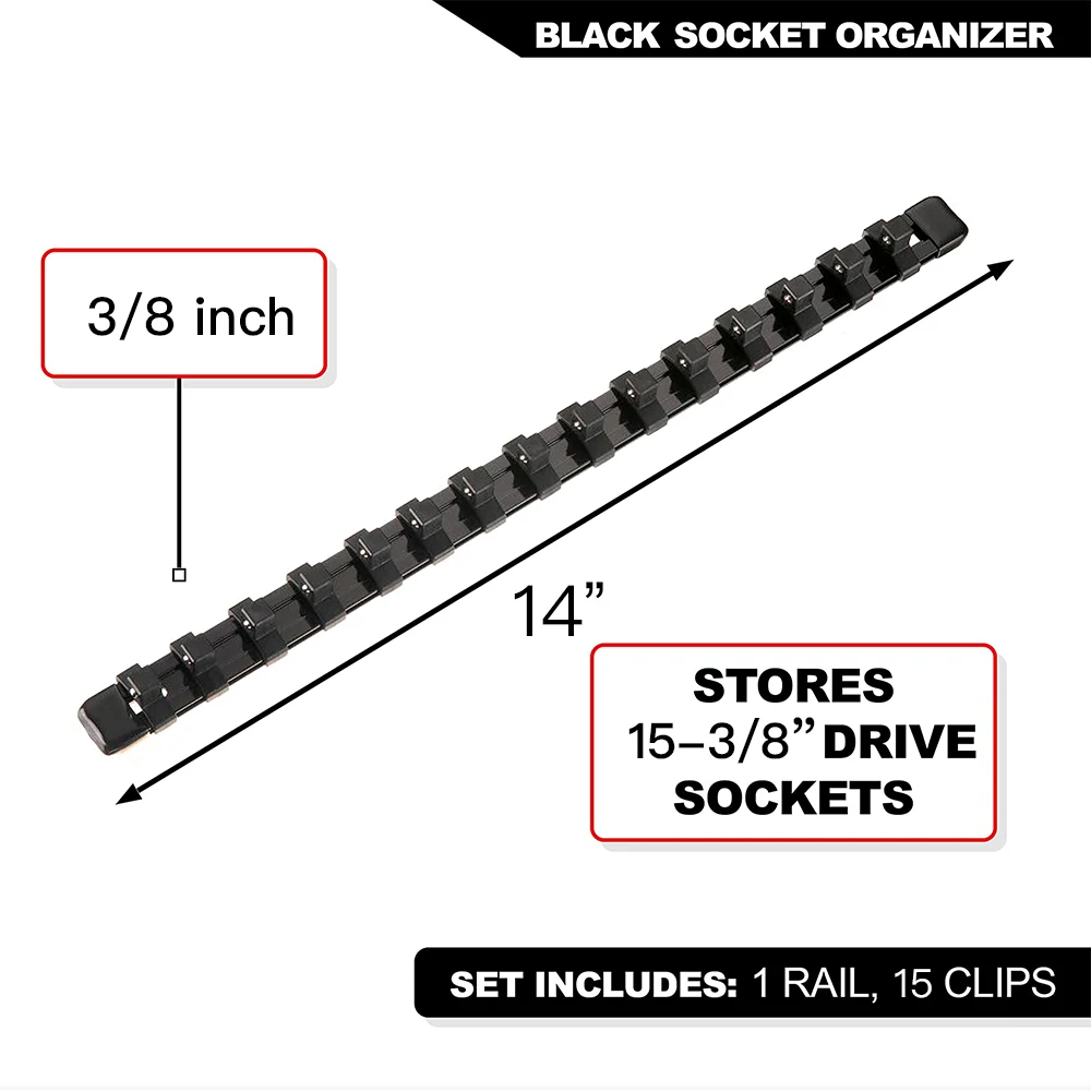 1/4 "3/8" 1/2 "Wrench Houders Rechte Plastic Universele Socket Organizer Rail Beugel Reparatie gereedschap Socket muursleutel Thuis Gereedschap