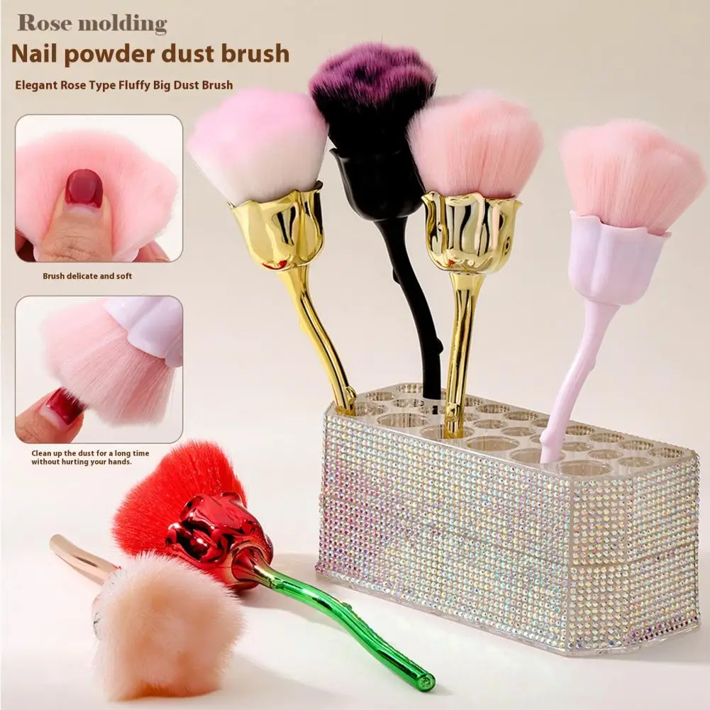 

Маникюрная кисть с мягкой щетиной, кисть для дизайна ногтей с удобной ручкой, маникюрный инструмент в форме розы для точного нанесения