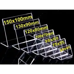 Multi-sizes L-shape Acrylic Price Card Display Holder Slanted Sign Holders Tabletop Picture Frame For Retailing Store Exhibition