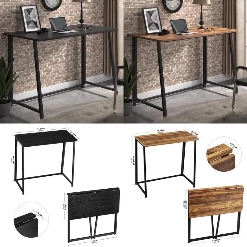 Simple Folding Table for Office Home Student Writing Desk Dining Laptop Computer Desktop Free Installation