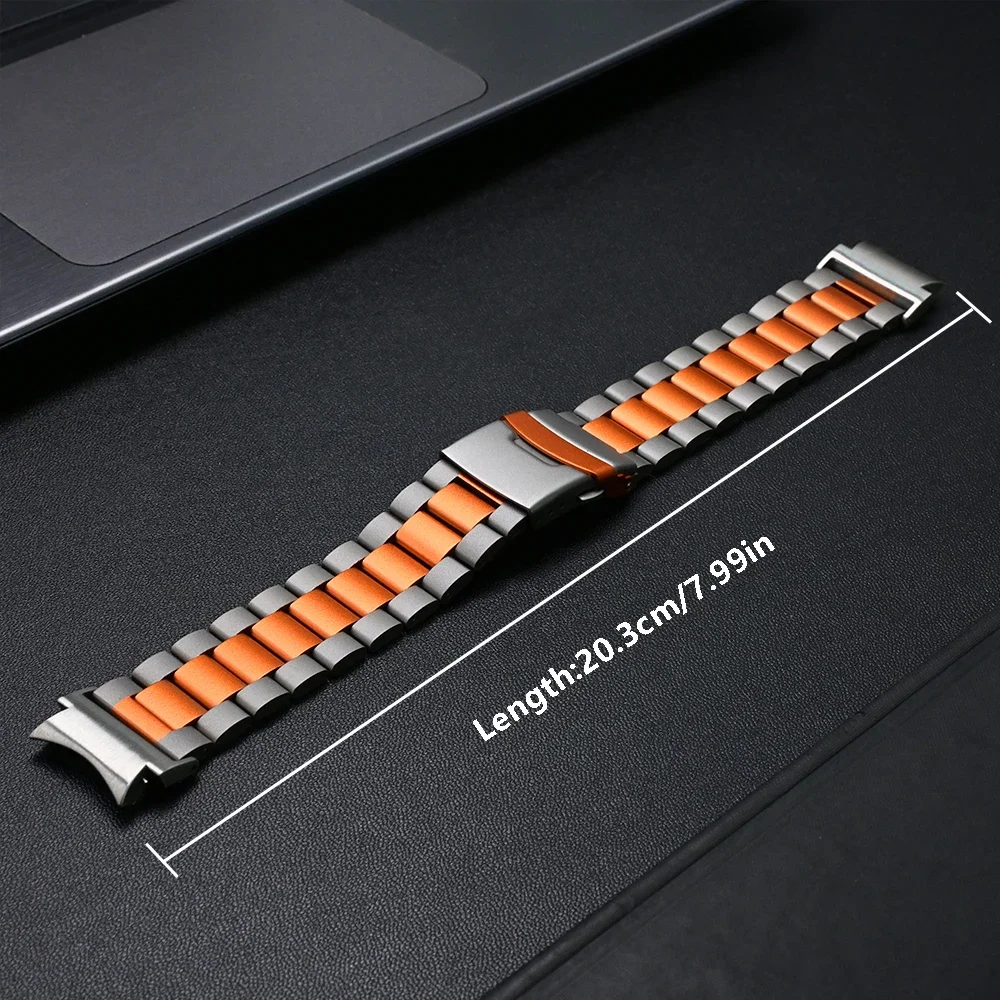 Luxury Titanium Band for Samsung Galaxy 7/6/5/4 44mm 40 FE No Gap Men Strap for Galaxy 6/4Classic 47mm 43 42 46mm Metal Bracelet