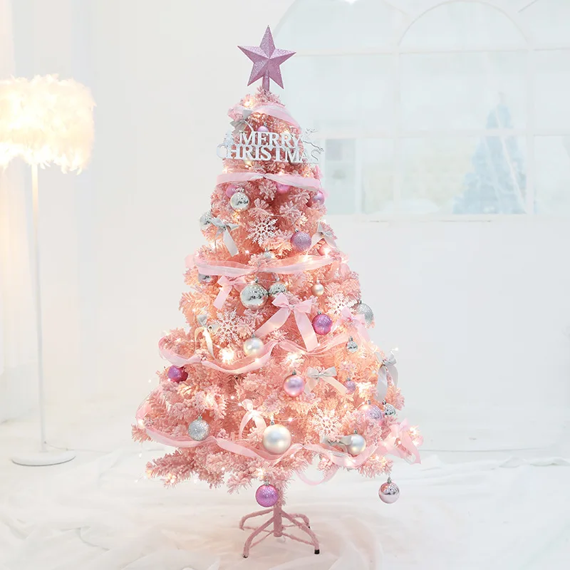 Direct Christmas Pink Christmas Tree Package Home Plush Tree 1.5 1.8m Shopping Mall Decoration