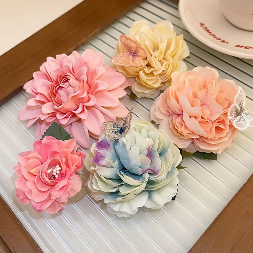 

Korean Sweet Retro Colorful Flower Hairpin For Girl Lovely Hair Barrette Bangs Clip Side Clip Hair Accessories