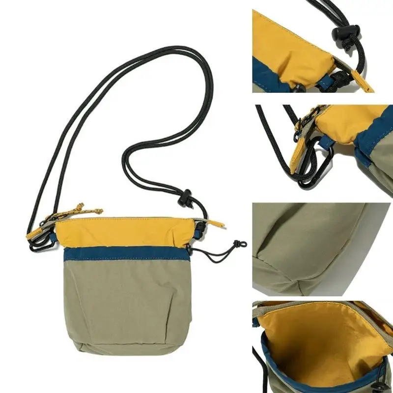 

Women Bag Fashion Phone Storage Bag Small Bag Drawstring Crossbody Bag Contrast Color Shoulder Bag for Everyday