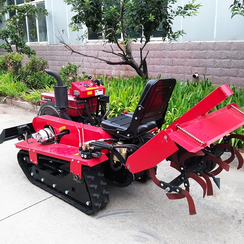 Customized Full Terrain High Efficiency Crawler Tractor Rotary Tiller Farm Plowing Machine Cultivator with Multiple Tools view 5
