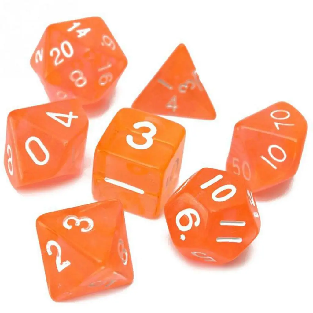 

Acrylic Polyhedral Dice Set 7 Piece Game Accessory Multi Sided DND Dice for Adult Board Games Home Party