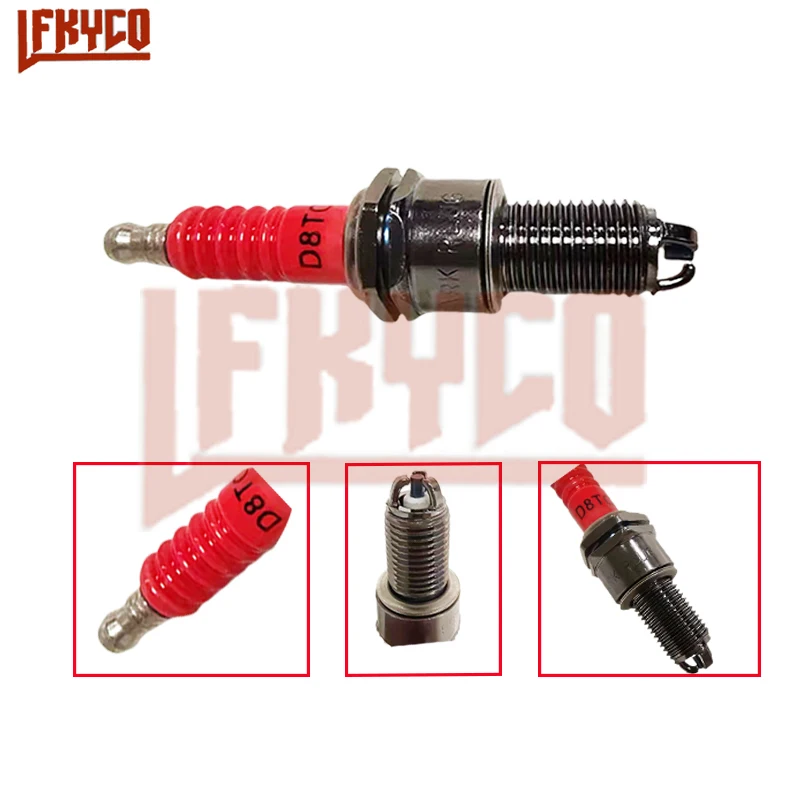 1/2/3/4PCS 3 Electrodes D8TC/D8TJC/D8EA/DR8EA Spark Plugs Ignition Candle for 125CC-200CC CG125 GY6 ATV Dirt Sparkplug Cap Moto