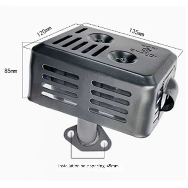 Per HONDA GX110 GX120 GX140 GX160 GX200 5.5 Per HP 6.5 Per HP Silenziatore Di Scarico Sistema-Nero Con Guarnizione Scudo Termico