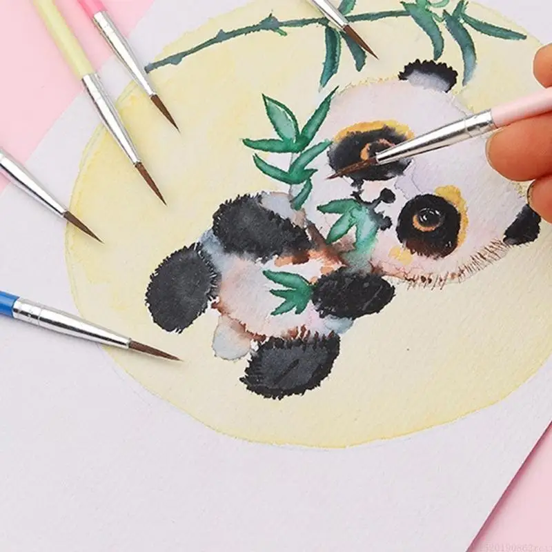 D5BB 10 Chiếc Cọ Sơn Nghệ Thuật Vẽ Tay Nylon Nghệ Sĩ Bàn Chải Acrylic Cho Sơn Acrylic