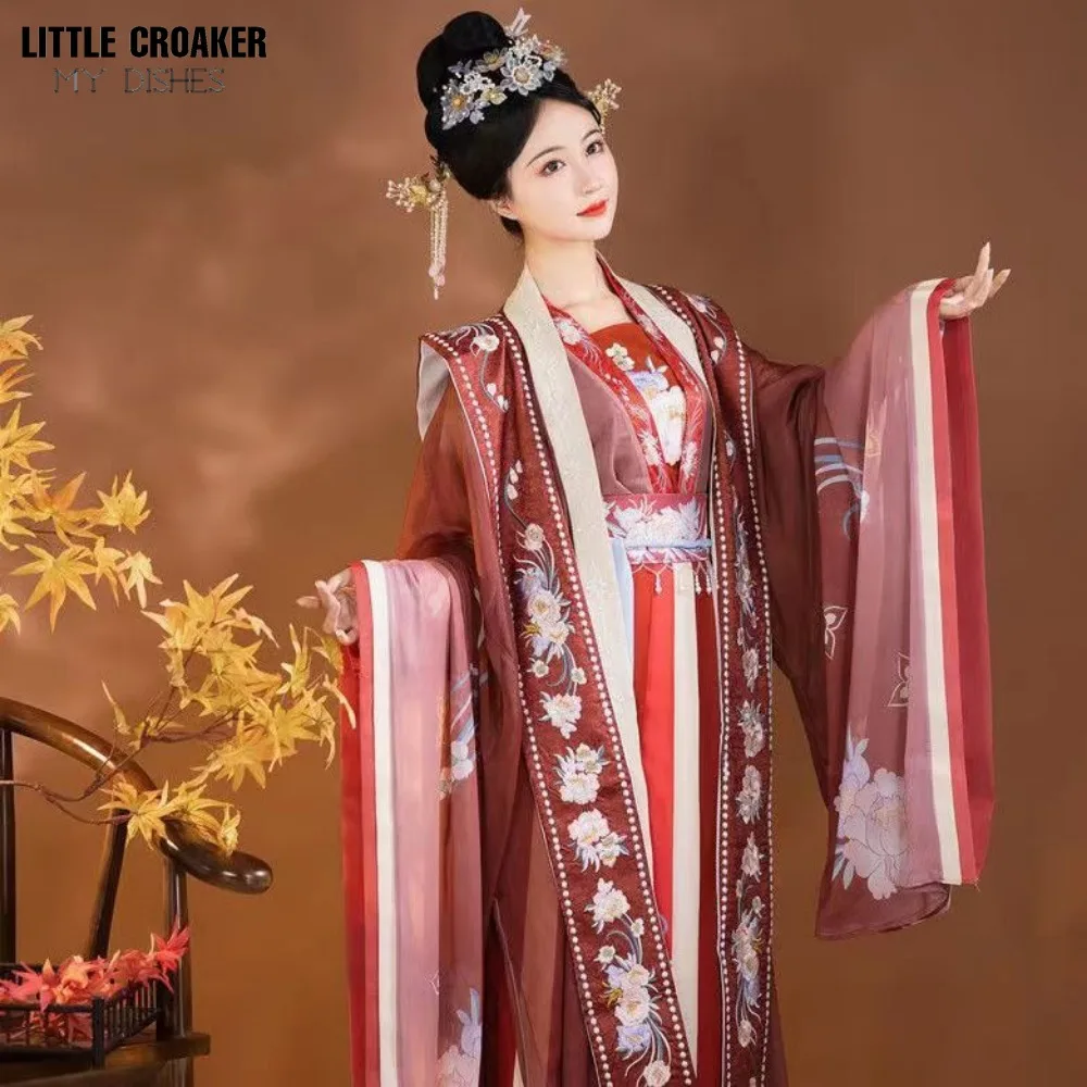 5pcs Ancient Chinese Clothes Hanfu Cosplay Retro Traditional Chinese Dress Song Dynasty Princess Halloween Costumes for Women
