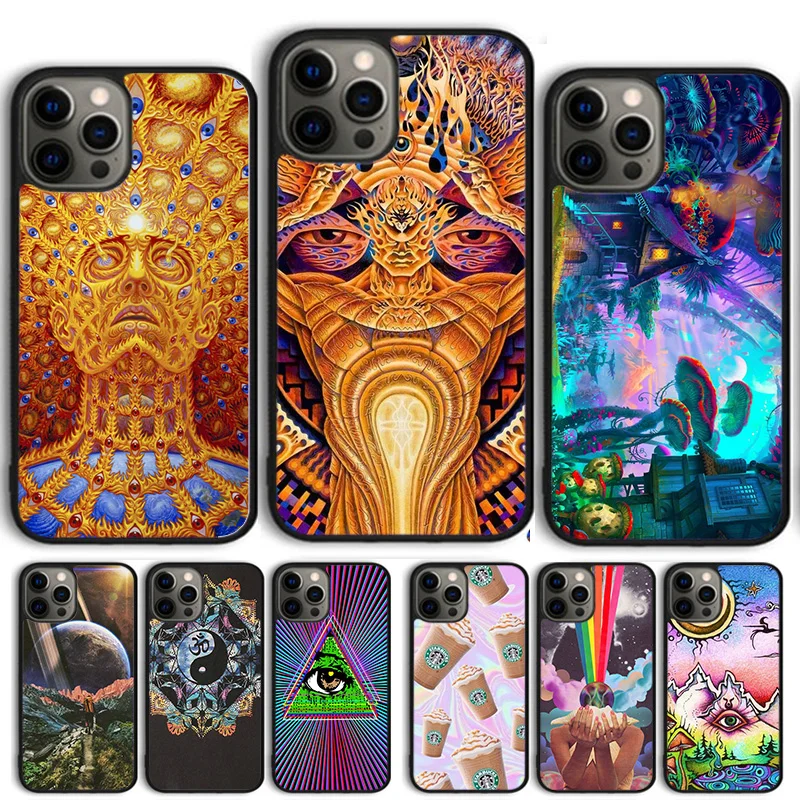 All Seeing Eye Trippy Illumination Phone Case Cover For iPhone 15 16 14 13 12 Pro Max mini 11 Pro Max XS XR Plus Coque