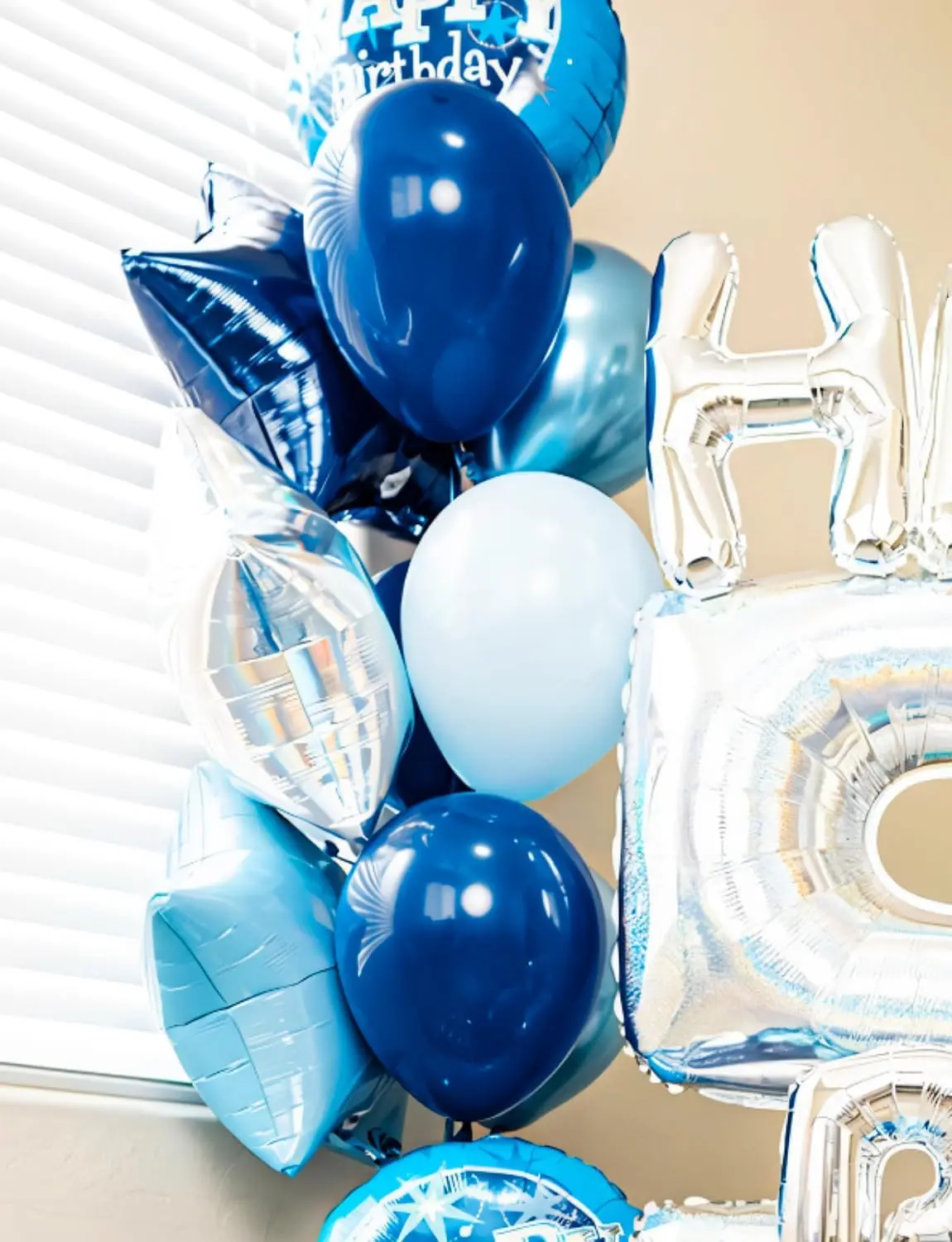 50 قطعة 10 بوصة بالونات معدنية زرقاء ذات مساحة عميقة لحفلات أعياد الميلاد وحفلات التخرج وحفلات الزفاف والذكرى السنوية #3